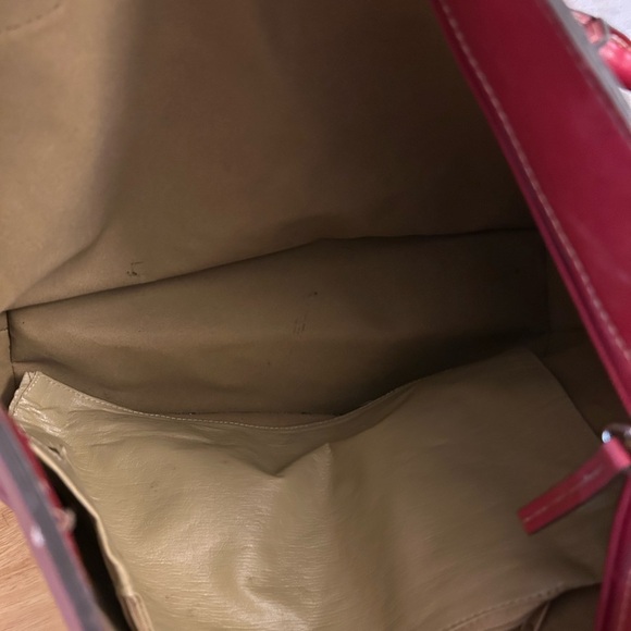 "Emilie M." Chic Red Leather Tote Bag - Picture 8 of 15